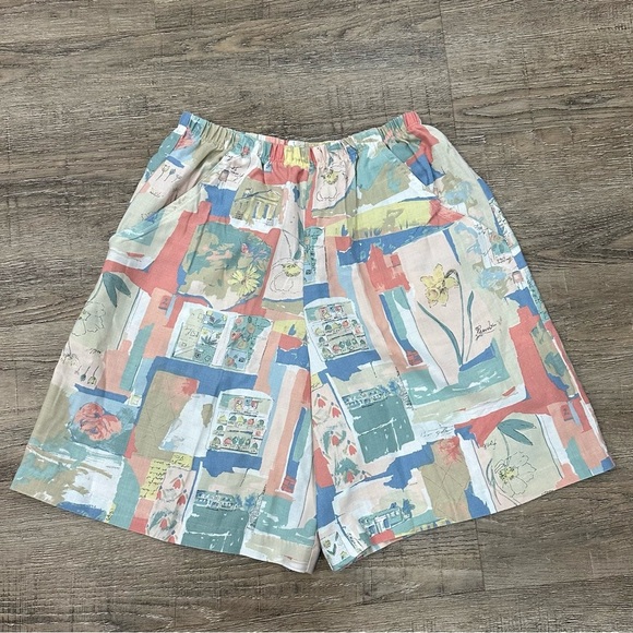 American Vintage Pants - Colorful Abstract Print Shorts